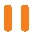 Two parallel vertical orange bars on a white background with rounded ends