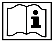 Black icon on white background of an open book with a lowercase letter i on the right page enclosed in a rectangle with black border