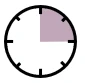 Icona di un orologio analogico con un settore color malva che copre il quadrante dalle ore 12 alle ore 3
