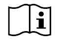 Icona nera stilizzata di un foglietto illustrativo aperto con una lettera i minuscola sulla pagina di destra