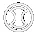 Black and white technical circular diagram with symmetrical lines and geometric shapes resembling a mechanical component or medical device