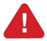 Warning symbol consisting of a white exclamation mark inside