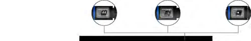 Three circles magnify the digital displays of three medical devices showing different numerical and graphical readings on a dark background