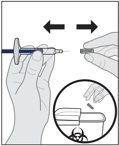 Hands separating the cap from the device