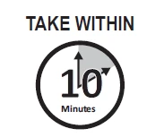 Black text 'TAKE WITHIN' above a circle with the words '10 Minutes' and an arrow indicating a tenth-sector segment at the top