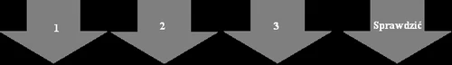 Four gray arrows pointing downward, numbered sequentially 1, 2, 3, and the last one labeled 'Check'