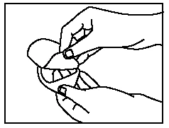 Two hands holding and gently opening the patient's mouth to expose teeth and gums for examination or medication administration