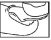 Dibujo esquemático que muestra un primer plano de la colocación de los dedos de la mano y fragmentos de piel para ilustrar la técnica de aplicación del medicamento