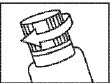 Ilustración lineal en negro que muestra la tapa roscada de una botella con una flecha curva indicando el sentido de giro hacia la izquierda para desenroscarla