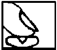 A black icon depicting a human nose profile positioned directly above an open mouth in black outlines on a white background