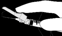 Hands holding and preparing a pen injector for medication administration, showing the dosing mechanism and needle tip against a dark background