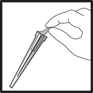 Mano sosteniendo verticalmente una pipeta de vidrio con un tubo delgado, utilizada para la dosificación precisa de un medicamento líquido o sustancia médica