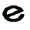 A small, black, bold cursive letter e on a white background