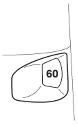 Schematic drawing showing a portion of a package or device with a clearly visible number 60 inside a rectangular field