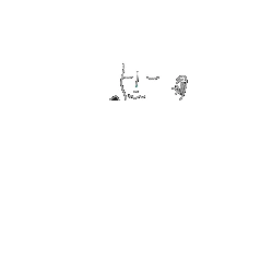 Esquema médico borroso en blanco y negro que muestra la silueta de una persona y elementos anatómicos o herramientas médicas sobre fondo blanco