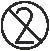 Black digit two inside a circle with a diagonal prohibition sign, indicating limitation or prohibition of using two units