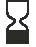 Black hourglass icon with the lower half filled, symbolizing passage of time or duration of drug action