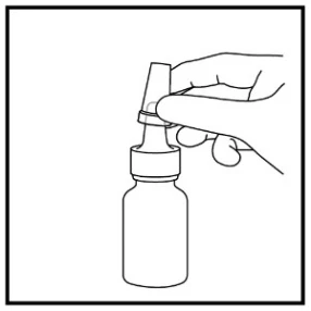 Hand holding a cap and unscrewing it from a small glass bottle of medication to prepare the product for use