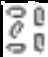 Four gray, elongated drug capsules arranged in two vertical rows on a white background
