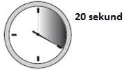 Zegar analogowy z zaznaczonym szarym polem od godziny 12 do godziny 4 oraz napis 20 sekund obok tarczy wskazujący czas trwania czynności