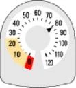 Циферблат манометра з чорною стрілкою на позначці 80 та червоним полем, що позначає низький тиск у межах від 10 до 25 мм рт. ст.