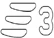 Three horizontal, rounded shapes resembling strips or tablets arranged vertically, with a large number three to their right