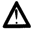 A black exclamation mark placed inside a white triangle with a thick black border, a warning symbol on a white background