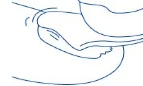 Disegno schematico a linea che mostra un primo piano della mano che tiene e applica un oggetto sulla superficie del corpo per l'applicazione di un farmaco