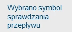 Blue text on a light gray background reading 'Flow check symbol selected'
