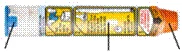 A tube of medication with a blue cap, a yellow instruction label, and a red tip, with arrows pointing to key elements of the packaging