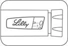 Penna-siringa automatica con logo Lilly, display digitale e meccanismo per la somministrazione della dose, destinata all'iniezione sottocutanea di farmaci