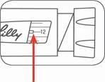 Red arrow pointing to number 12 on the dosage scale of a device labeled Lilly, indicating the set treatment dose