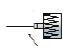 Syringe with needle inserted at an angle into muscle tissue, illustration demonstrating injection technique with visualization of fluid movement in the syringe