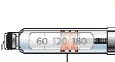 Pen injector with visible dosage scale showing 60, 120, 180 units, red indicator pointing to dose 180, plunger in the far right position