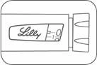 Penna siringa automatica con logo Lilly, display digitale e meccanismo per la somministrazione della dose, destinata all'amministrazione sottocutanea di farmaci