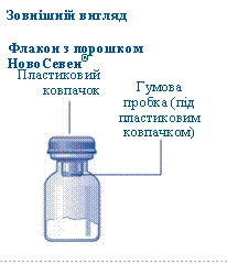 Флакон с порошком Ново Севен с пластиковым колпачком и резиновой пробкой под колпачком внешний вид