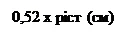 0.52 times height (cm) shown in black font on white background for drug instruction