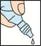 A hand holds a syringe at a 45-degree angle, inserting the needle into the skin