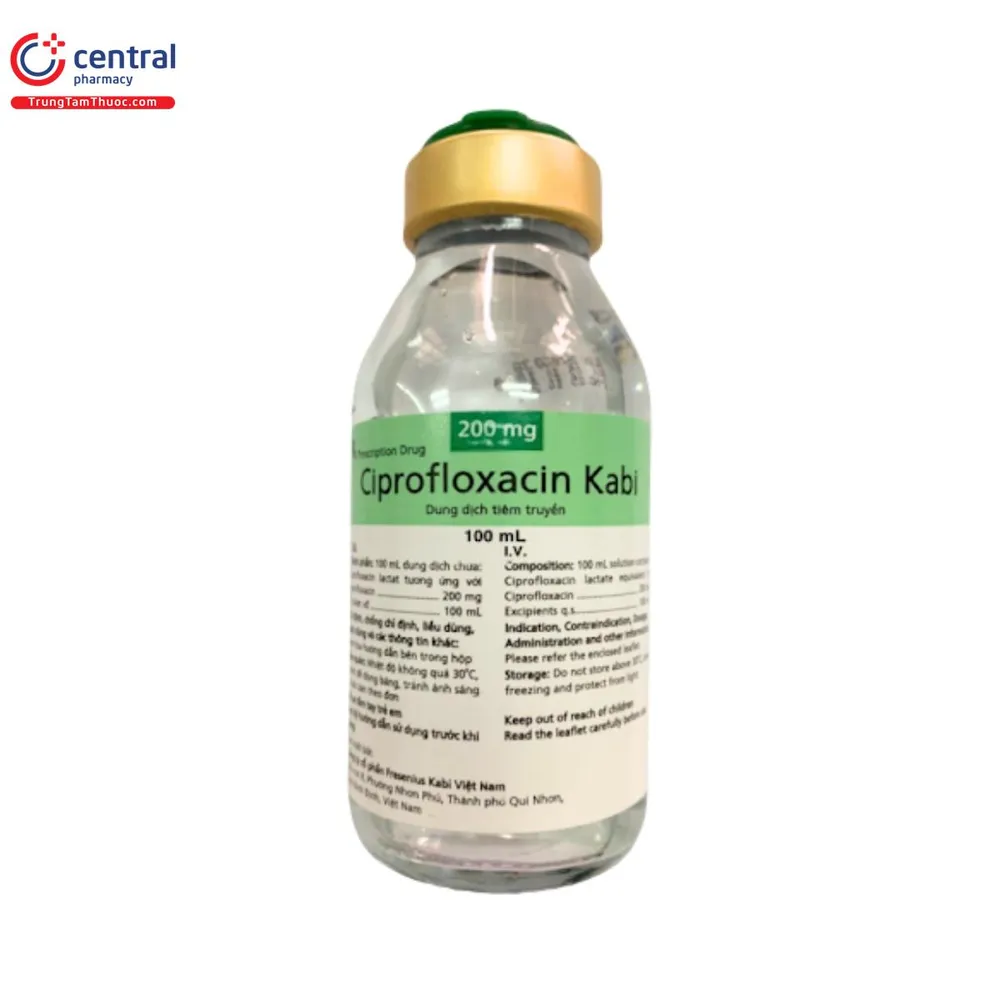 CIPROFLOXACIN KABI 200 MG/100 ML SOLUTION FOR INFUSION solution for infusion