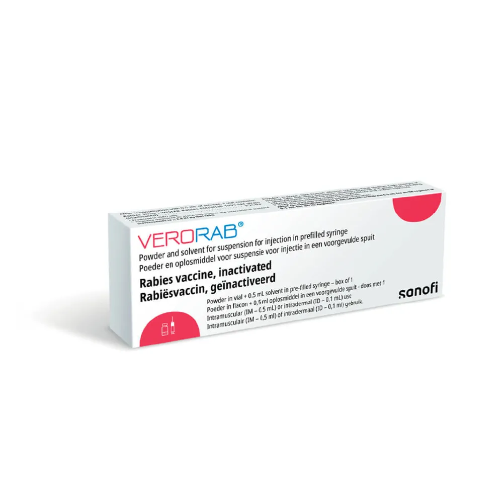 VERORAB powder and solvent for preparation of suspension for injection
