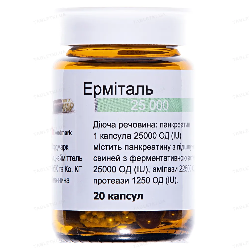 ERMITHAL 25 000 capsules, hard gastro-resistant